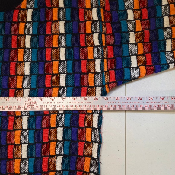 Alan Stuart Mens Knit Sweater Multicolor Checkerboard Pattern Long Sleeve Size L - Picture 5 of 7